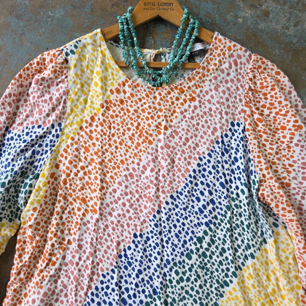 Eloquii Elements Colorful Dress Plus Size 18 Dots Whimsical Rainbow Fun Mod - Picture 3 of 12